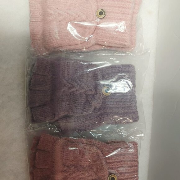 NEW Fingers Free Wool Gloves Women Knitted Flip Fingerless Exposed Finger - Picture 9 of 9